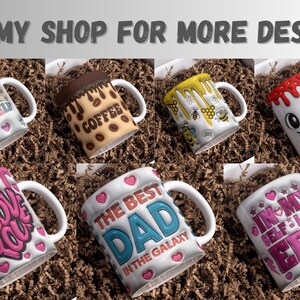 3D Bee Mug Wrap, Inflated Sublimation Design, Honey Bee PNG Wrap, Puffy Mug Design, Ceramic Coffee Cup Template, INSTANT DOWNLOAD