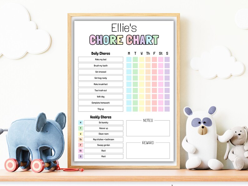 Editable Kids Chore Chart Printable Kids Chore List Kids - Etsy Australia