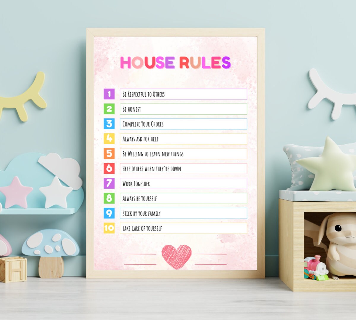 Editable House Rules Chart for Kids and Families Household - Etsy Hong Kong
