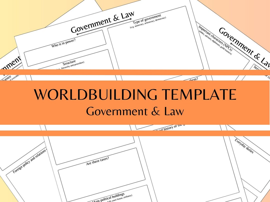 Fantasy Worldbuilding Template for Government and Law Etsy Fantasy Worldbuilding Template for Government and Law Etsy