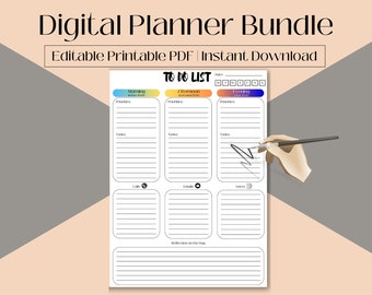Productivity Planner Bundle: Weekly, Habit & To-Do Lists (PDF)