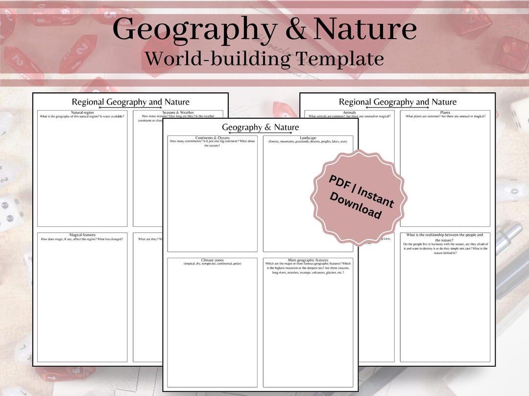 Fantasy Worldbuilding Template for Geography and Nature | Creative ...