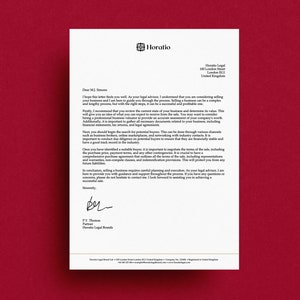 Plantilla de membrete editable // Servicios profesionales independientes // Membrete de negocios moderno // Descarga instantánea // Páginas y Word // Horacio