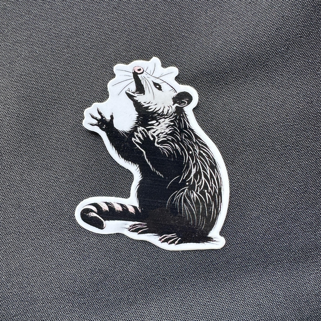 Screaming Opossum Sticker – Funny Trash Goblin, Animal Meme, Vinyl ...