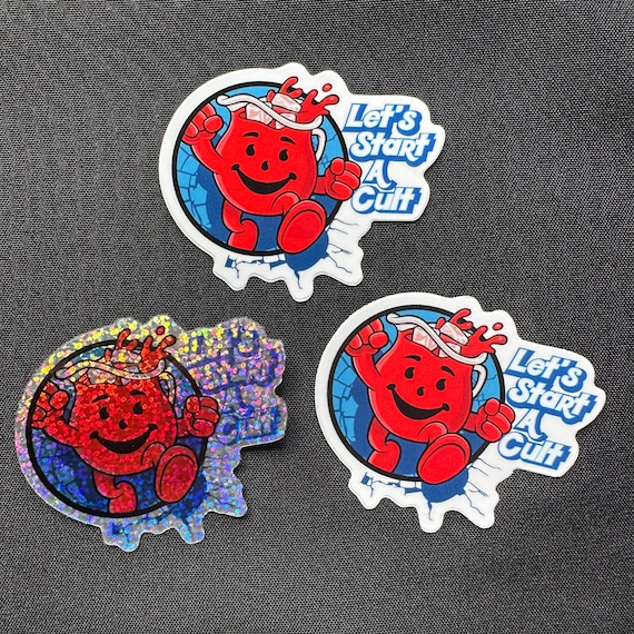 Kool-aid Man Sticker: Let's Start A Cult, Dark Humor Vinyl - Etsy
