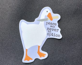 Sticker oie du chaos - La paix n'a jamais été une option, Oie sans titre, anarchie