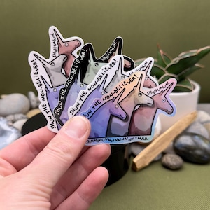 Sticker Charlie de Eenhoorn: Candy Mountain, Shun the Non-believer! Meerdere afwerkingen beschikbaar