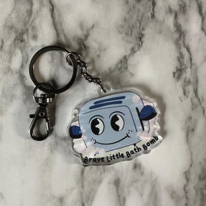 Brave Little Bathbomb Keychain: Nostalgic 80s/90s Acrylic Charm