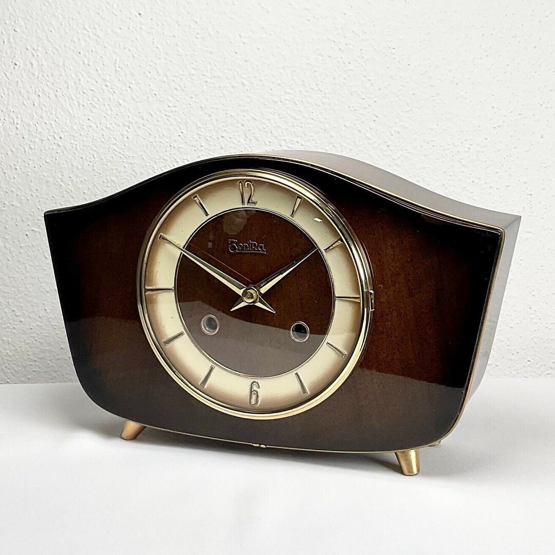 Zentra Hermle Mid Century Mantel Clock / Table Clock With Etsy