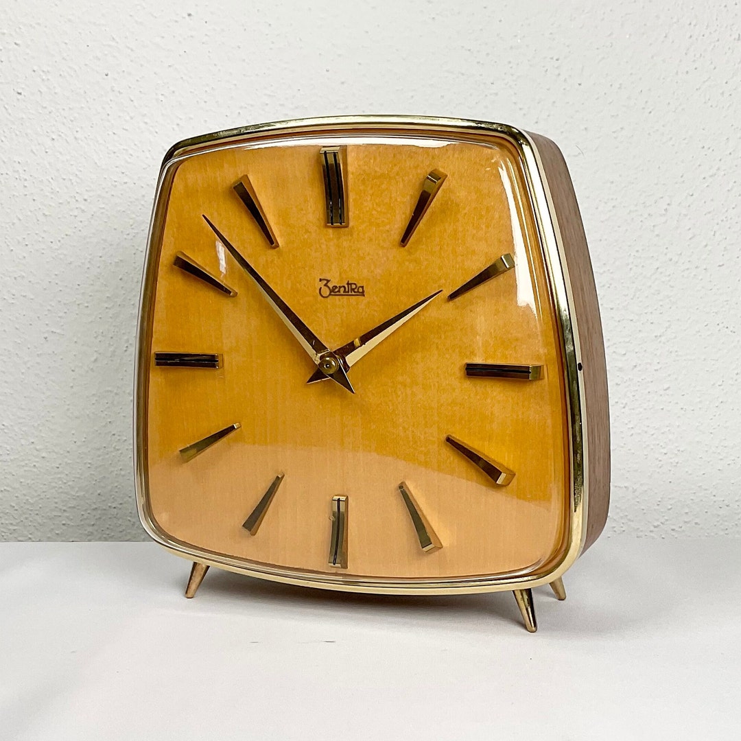 Zentra Hermle Mid Century Mantel Clock / Table Clock With Etsy