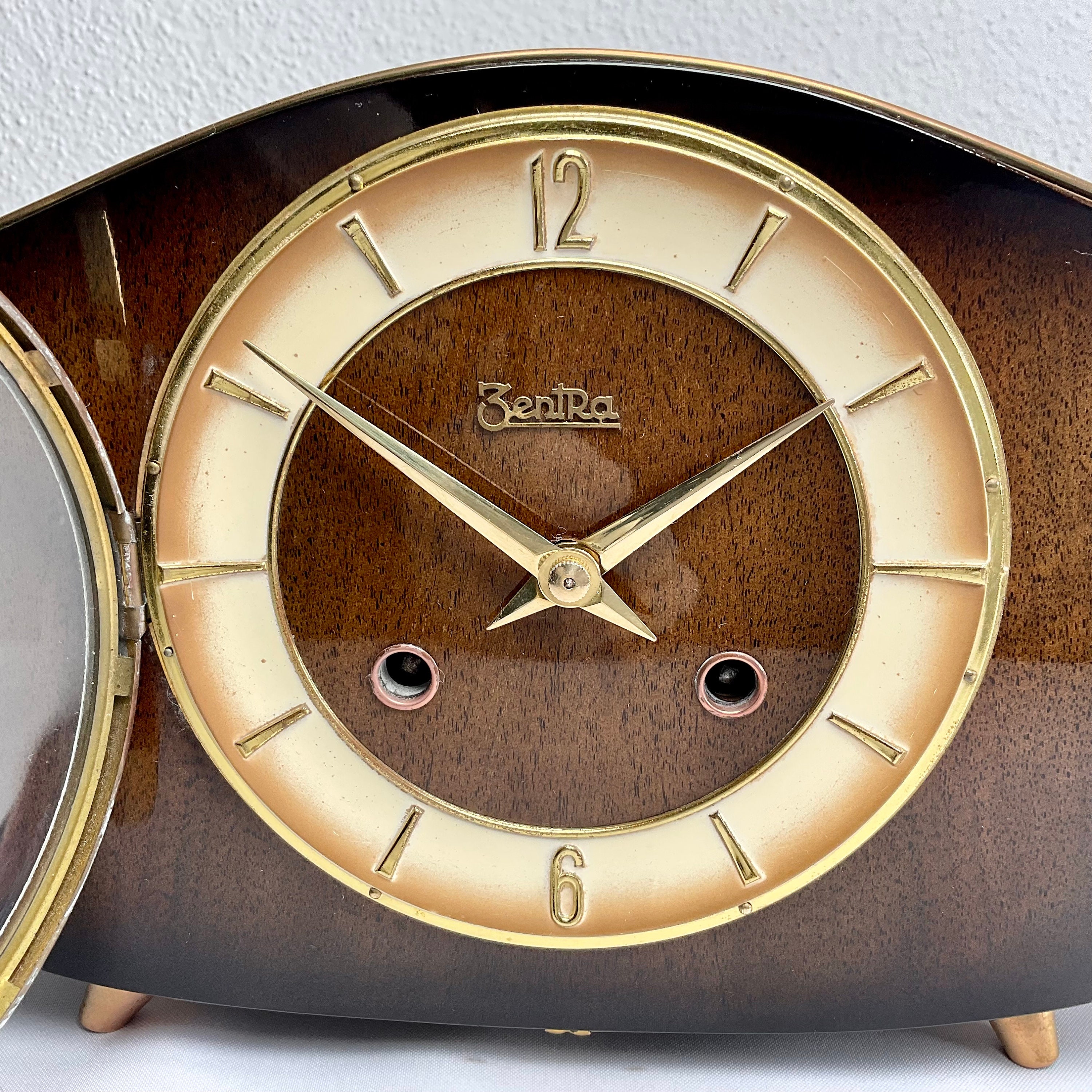 Zentra Hermle Mid Century Mantel Clock / Table Clock With Etsy