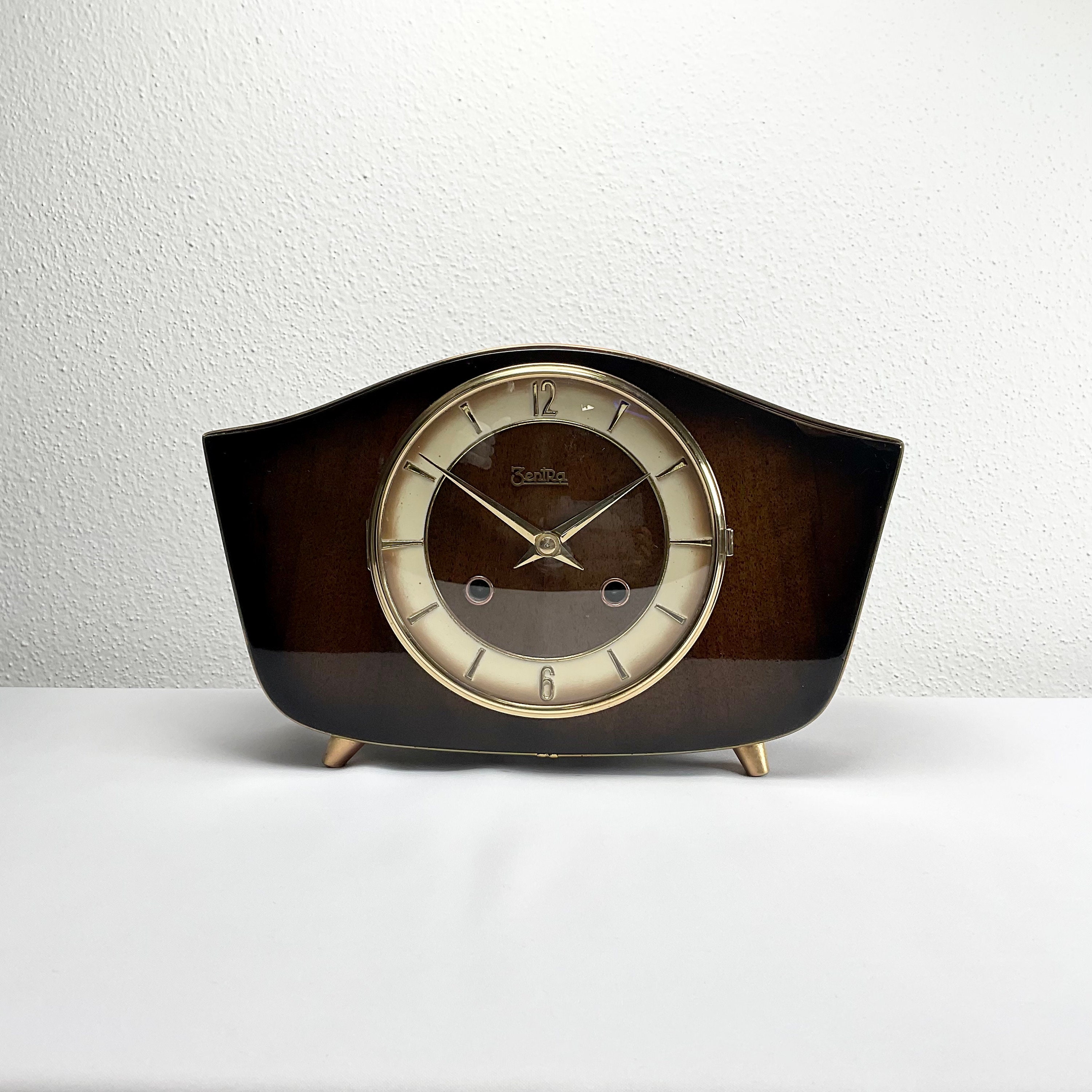 Zentra Hermle Mid Century Mantel Clock / Table Clock With Etsy