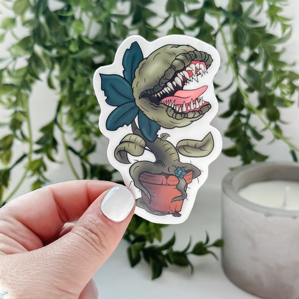 Little Shop of Horrors Sticker - 80s Movie Sticker - Retro Sticker - Vintage Sticker - Water Resistant Sticker - Plant Sticker