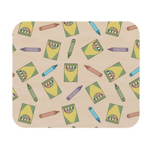 Colorful Crayon Design Mouse Pad, Fun Office Decor, Gift for Teachers, Creative Workspace, Back to School, Study Essentials