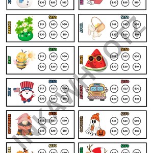 Monthly Savings Challenge - Cash Stuffing - Digital Download - Printable PDF