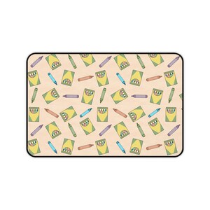 Colorful Crayon Desk Mat - Fun Office Décor, Kids Study Space, Gift for Teachers, Art Lovers, Home Office Accessories, Back to School