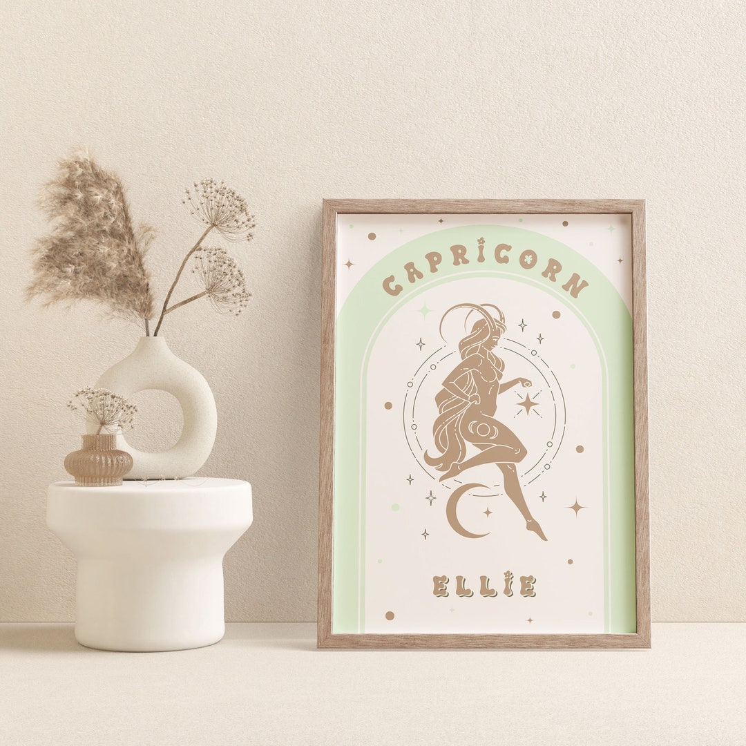 Personalized Pastel Capricorn Poster Capricorn Wall Art Etsy