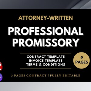Editable Promissory Note Form, Promissory Note Templates, Obsolete Promissory, Canva Template, Word File, Agreement Contract Template