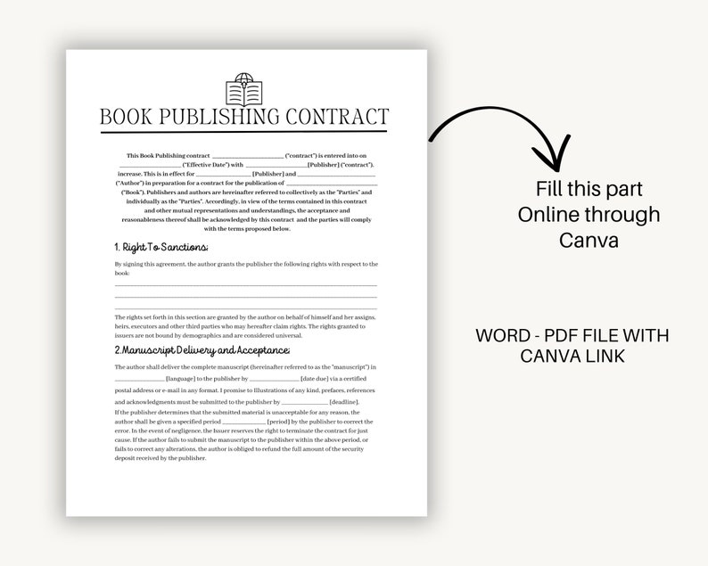 Editable Book Publishing Contract Template, Book Publishing Agreement Editable Book Publishing Contract Template, Book Publishing Agreement