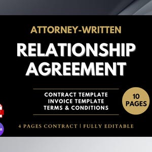 Relationship Agreement, Editable Attorney-Written Download, Couple Contract, Boundaries Expectations, Communication and Lifestyle Planning