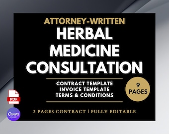 Herbal Medicine Consultation Agreement, Editable Attorney-Written Download, Holistic Treatment Plan, Herbalist Disclosure, Natural Health