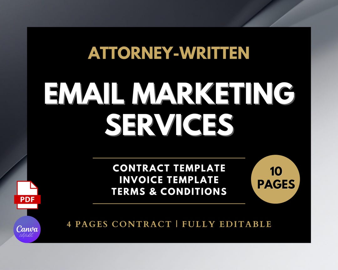 Contract Email Email Marketing Services Contract, Customizable Digital Template for ...