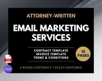 Email Marketing Services Contract, Customizable Digital Template for Business, Professional Marketing Solutions