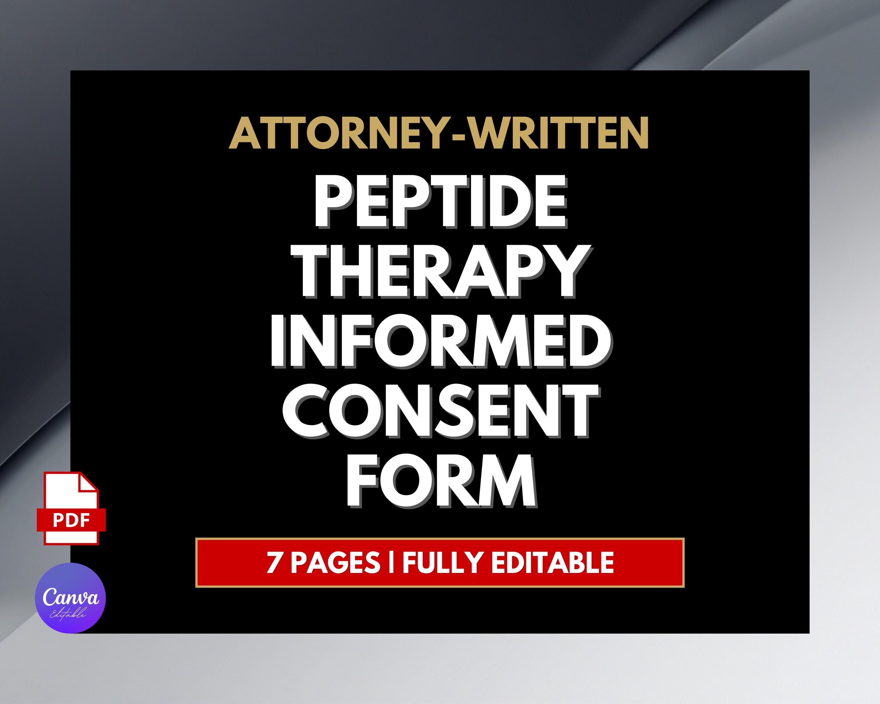 Peptide Therapy Informed Consent Form Attorney-written (7 Pages) - Etsy