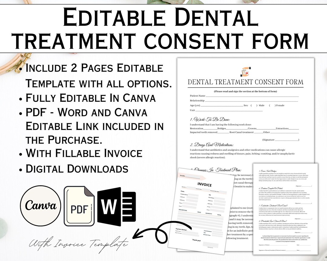 Editable Teeth Whitening Consent Forms, Consent Form Template