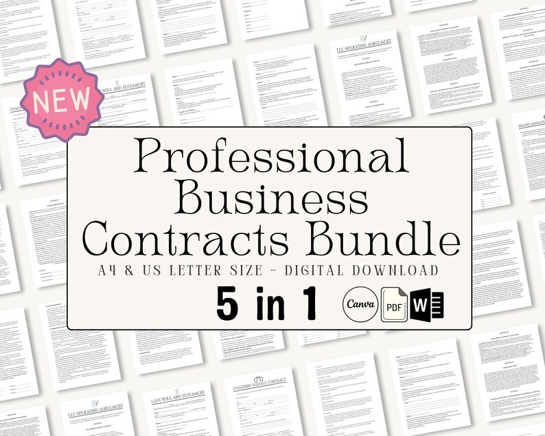 Ultimate Business Contract Bundle, LLC Operating, Last Will and