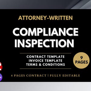 コンプライアンス検査フォーム、弁護士作成、9ページ（Canvaで編集可能、PDF）