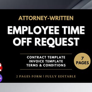Employee Time-off Request Template, Vacation Request Form, PTO Request Template, Human Resources Form, Canva, Word Doc