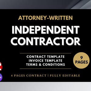 Independent Contractor Agreement Template, Contractor Agreement PDF, Contractor Contract, Form Independent Contractor Agreement