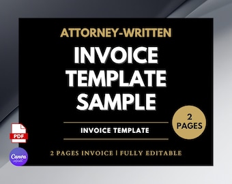 Modèle de facture à remplir, écrit par l'avocat, 3 pages (canva modifiable, PDF)