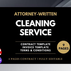 Cleaning Services Contract Template, Editable Attorney-Written Download, Commercial Cleaning Contract, Commercial Cleaning, Housekeeper