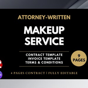 Makeup Artist Contract, Attorney-Written, 9 Pages (Canva Editable, PDF)