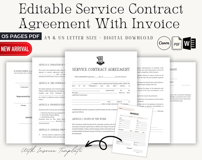 Printable Service Contract Templates. Services Contract Agreement ...