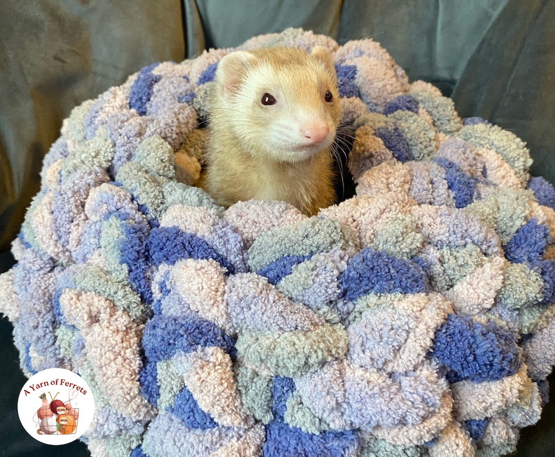 Cozy Cave Ferret Bed Cuddle Nest Ferrets Critters Snuggle Basket Handmade Crochet Pet Bed Sleep