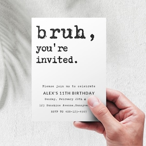 Bruh, You're Invited Birthday Invitation Template (Digital Download) image 5