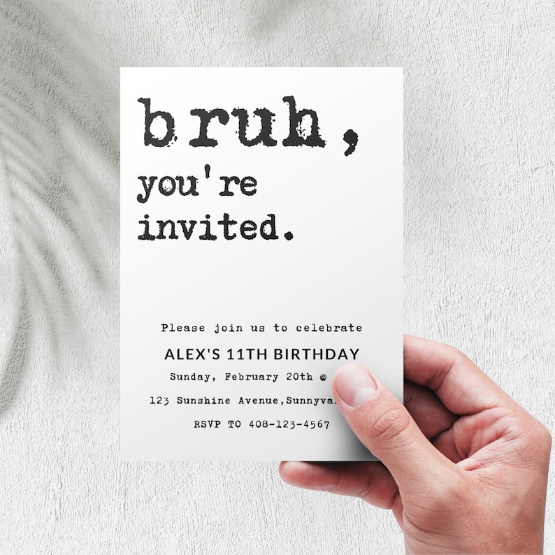 Bruh, You're Invited Birthday Invitation Template (Digital Download) image 5