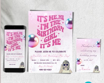 Trendy Birthday Eras Party Invitation Template (Digital Download)