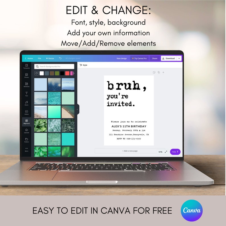 Bruh, You're Invited Birthday Invitation Template (Digital Download) image 4