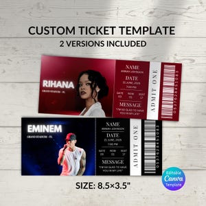 Bearbeitbares Gefälschte Konzertkarte Canva Vorlage Druckbare Konzertkarten Benutzerdefinierte Konzertkarte DIY Event-Karte Personalisierte Karte Geschenke