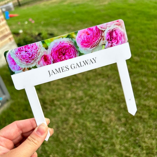 Garden Stakes With picture Roses Plant Labels With Pictures garden name stake *CUSTOM*