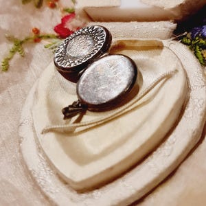 Sterling Art Deco Hammered Locket pendant 925 1940s mid C deco Handmade Antique