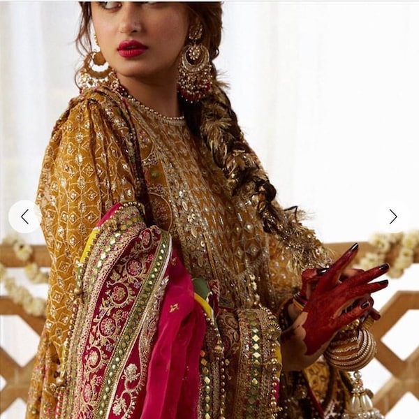 Pakistani Wedding Dress Indian Bridal Pakistani Designer MNR Gharara Dress Party Wear Eid Suits Shalwar Kameez Barat Day Nikkah dress