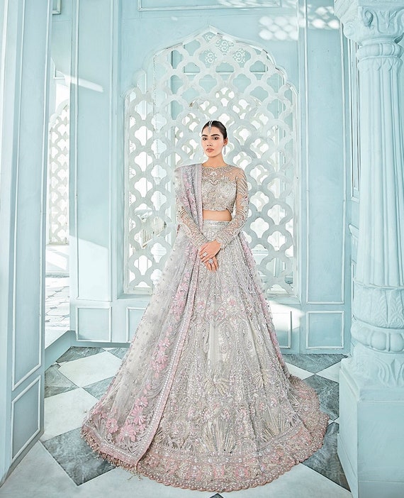 Blue pakistani designer clearance dresses