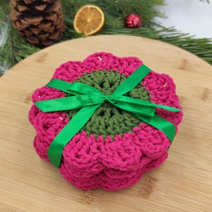 Crochet coastera | flower coasters set | table decor | cup mat