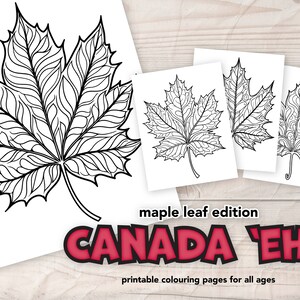 Unique Canada Day Digital Coloring Pages PDF | Doodle-Inspired Maple Leaves | All Ages Fun Activity | Instant Download | 8.5x11 Prints