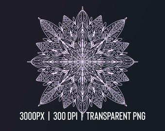 Mandala lilla PNG con BGD trasparente / 3000px, 300dpi / PNG per sublimazione e progetti / Mandala Clip Art